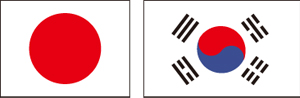 イラスト：日本と韓国の国旗