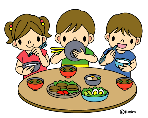イラスト：食事中の子ども