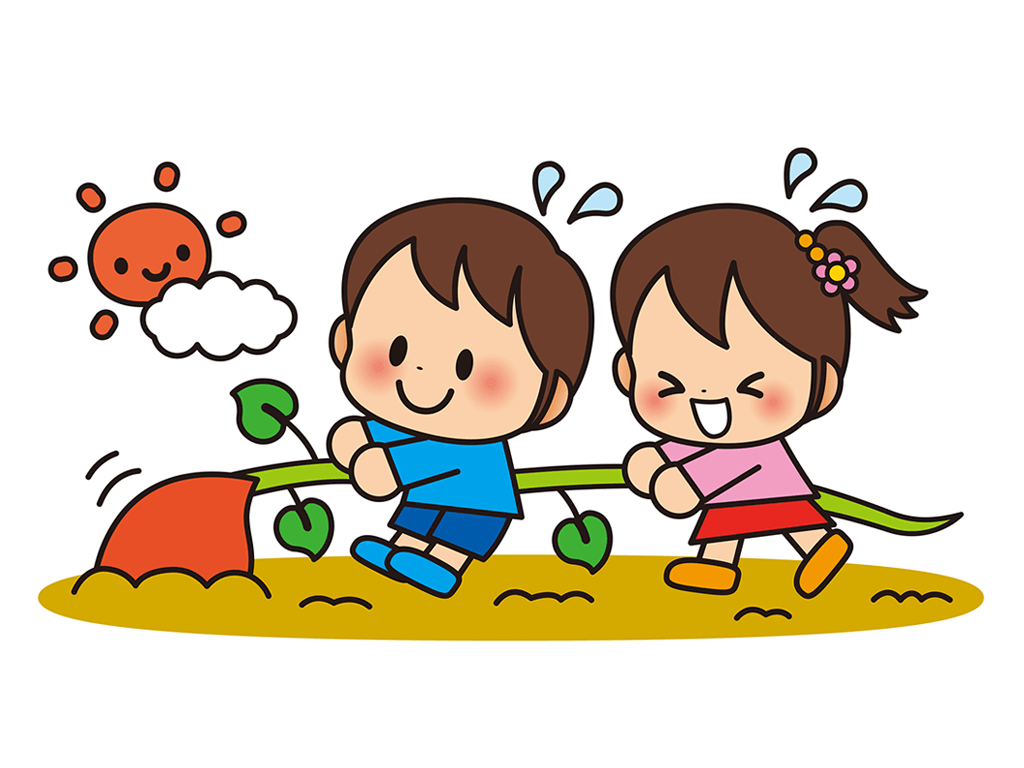 イラスト：サツマイモを掘る子どもたち