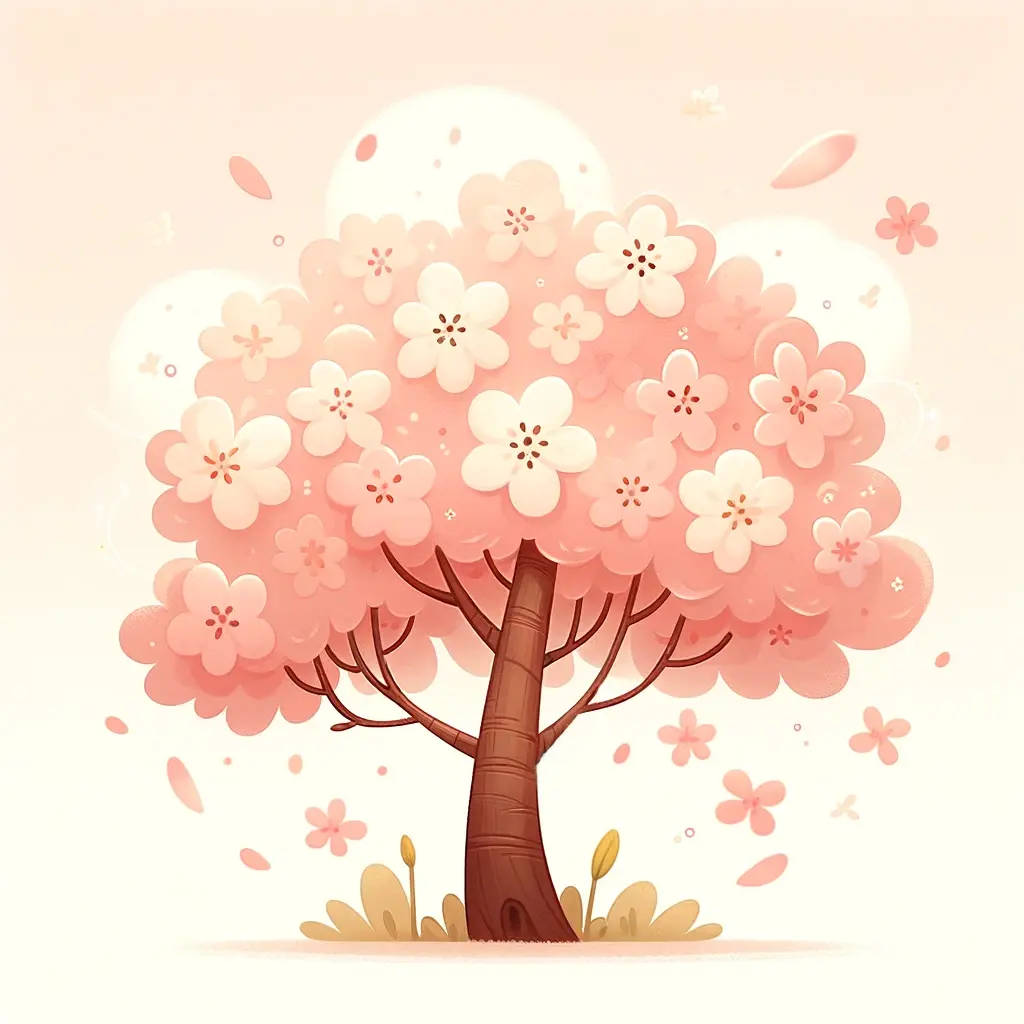 イラスト：満開の桜の木