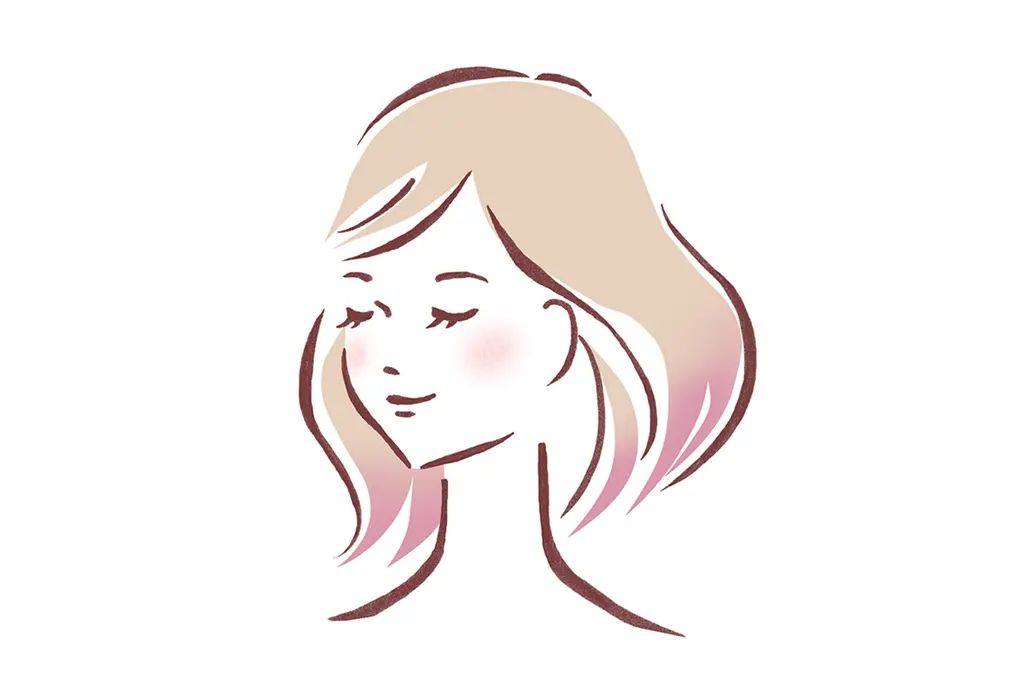 イラスト：ヘアカラーを施した女性